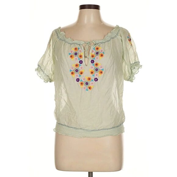 SOLD ASO SUMMER ROBERTS RACHEL BILSON THE OC Embroidered Peasant Top EUC RARE - Picture 3 of 6
